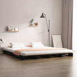 Pallet bed without mattress black 120x200 cm solid wood