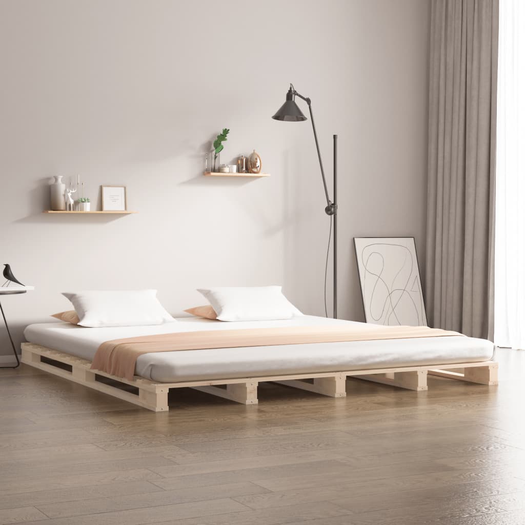 Pallet bed 140x200 cm solid pine wood