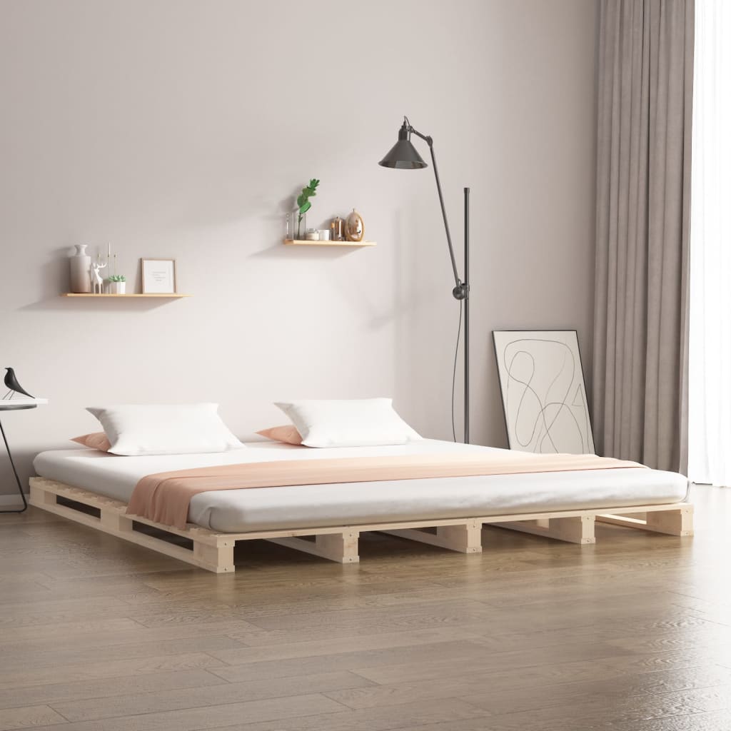 Pallet bed 150x200 cm solid pine wood very large