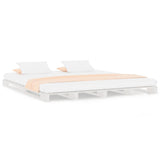 Pallet bed without mattress white solid wood