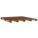 Pallet bed without mattress honey brown solid wood