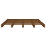 Pallet bed without mattress honey brown solid wood