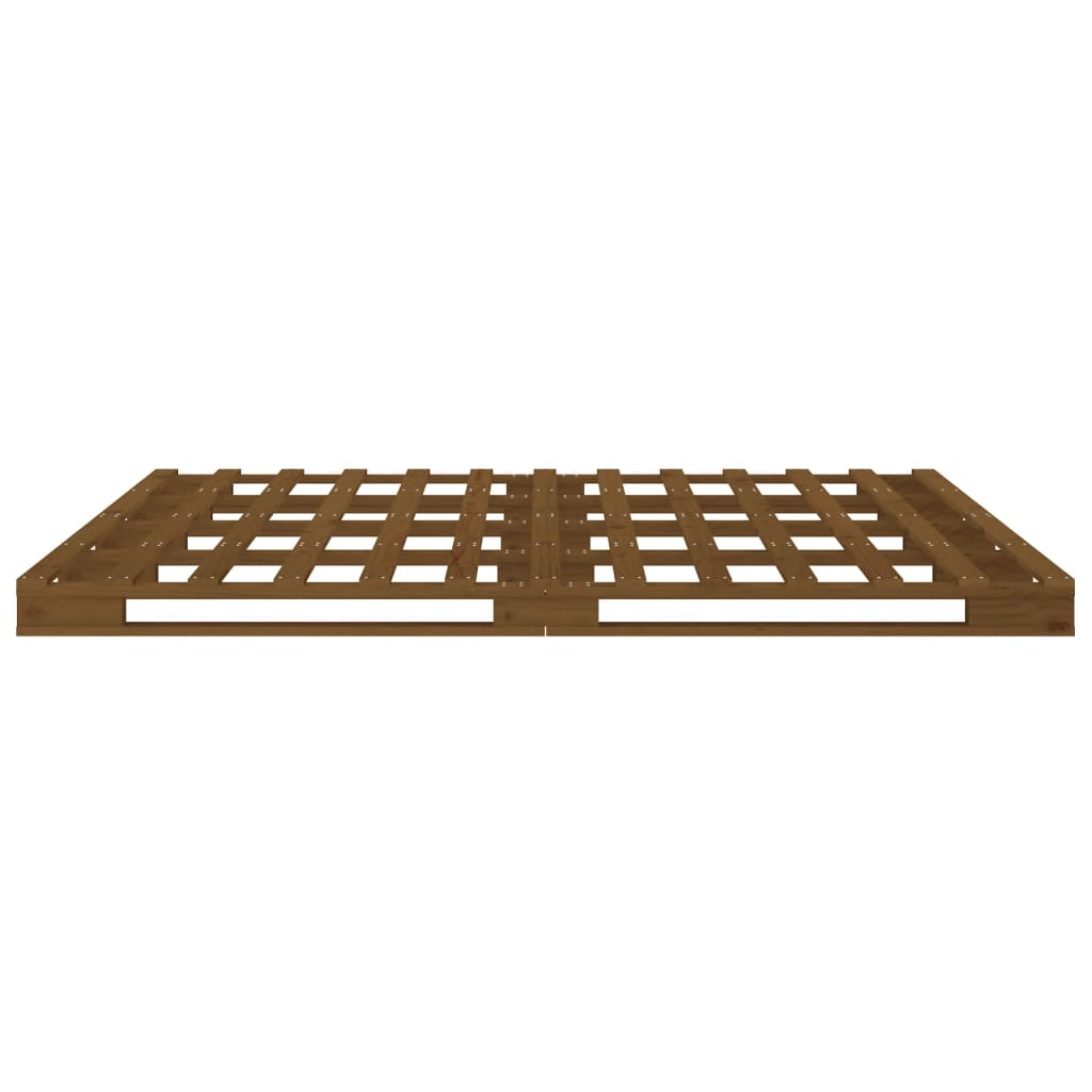 Pallet bed without mattress honey brown solid wood