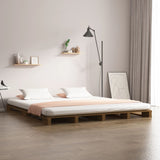 Lit de palette sans matelas marron miel bois massif