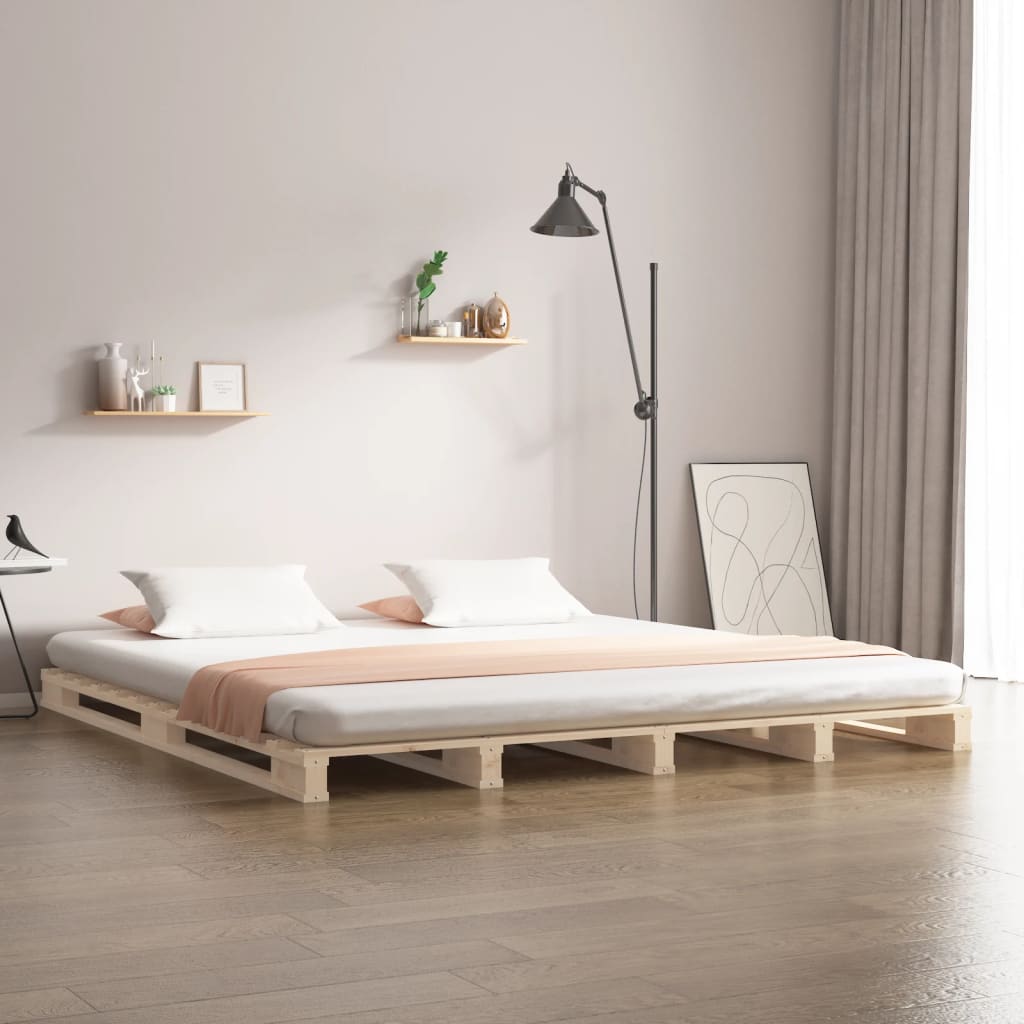 Pallet bed 180x200 cm solid pine wood very large