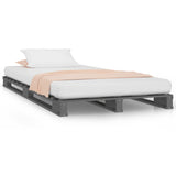 Pallet bed without mattress gray solid wood