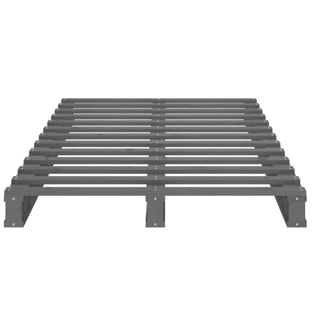 Pallet bed without mattress gray solid wood