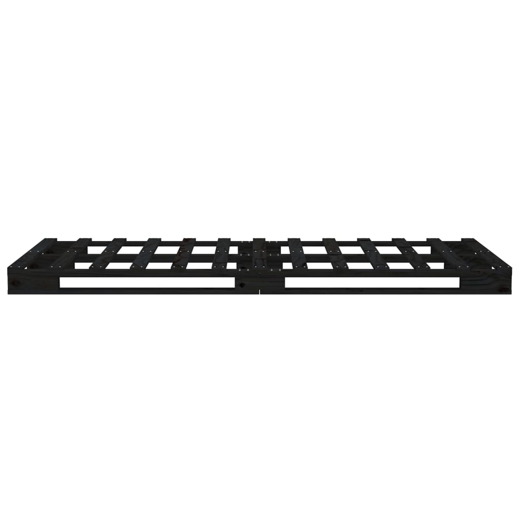 Pallet bed without mattress black solid wood