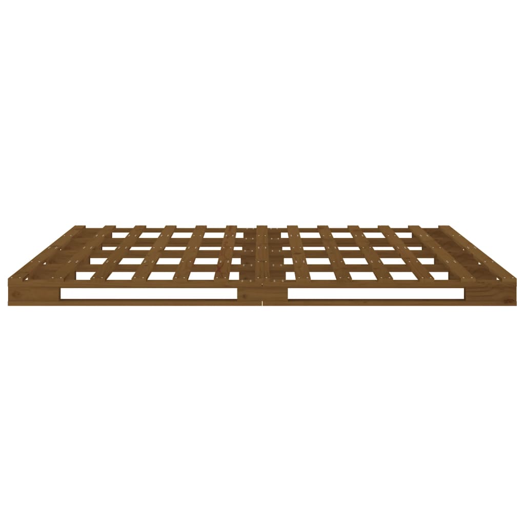 Pallet bed without mattress honey brown solid wood