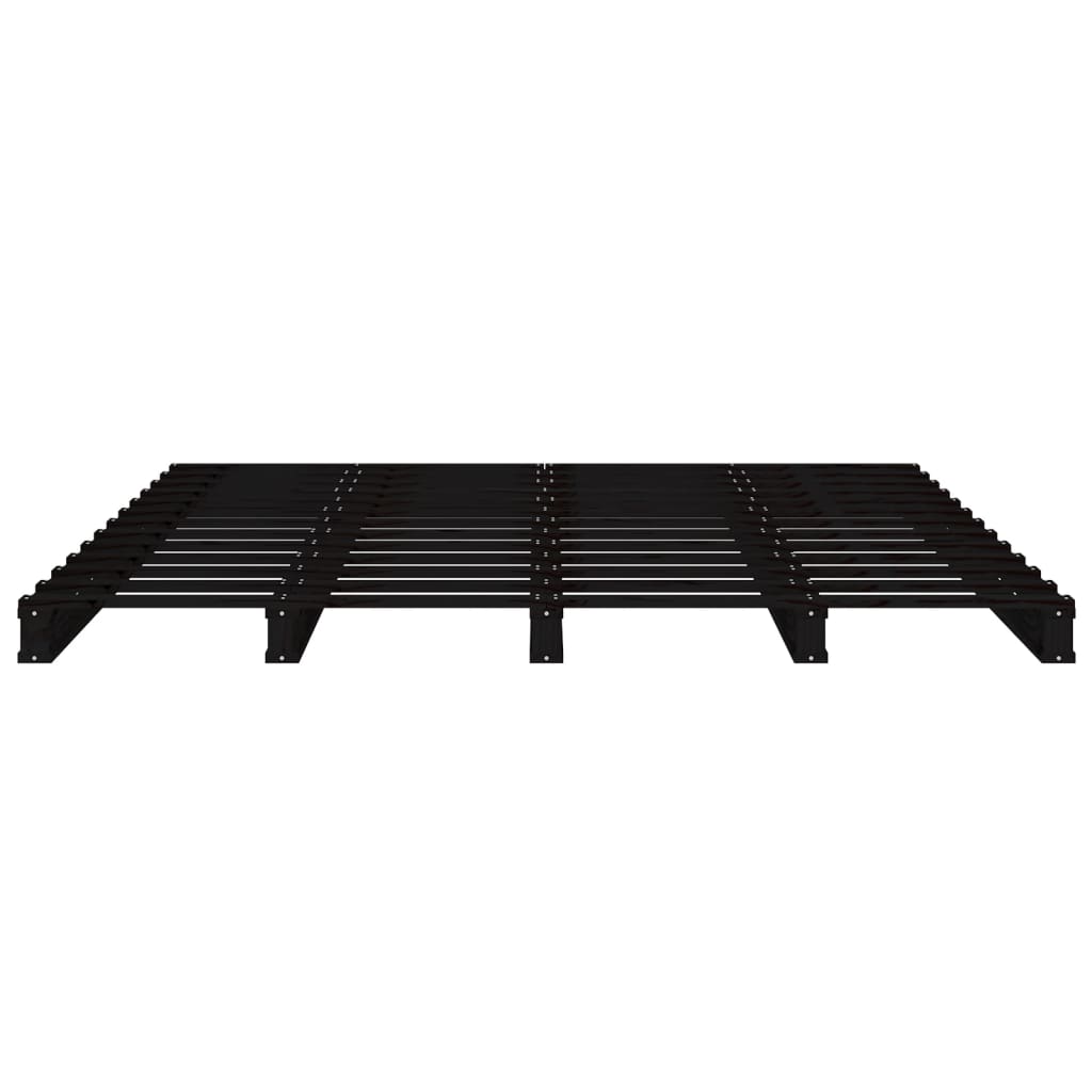 Pallet bed without mattress black solid wood