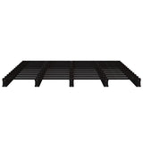 Pallet bed without mattress black solid wood