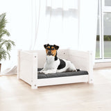 Lit pour chien Blanc 55,5x45,5x28 cm Bois massif de pin