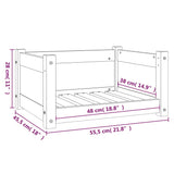 Lit pour chien Blanc 55,5x45,5x28 cm Bois massif de pin