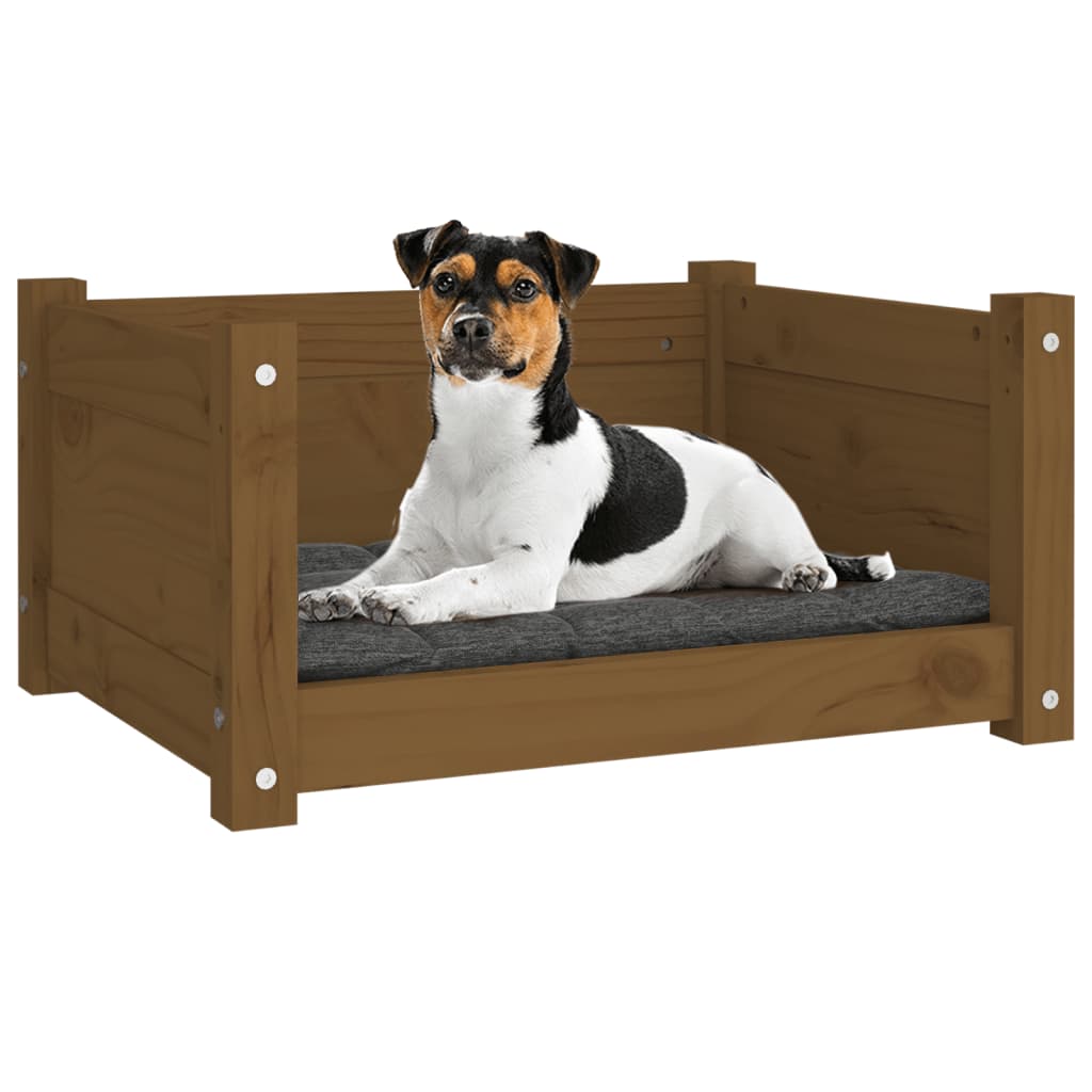 Dog bed Honey brown 55.5x45.5x28 cm Solid pine wood