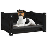 Black dog bed 55.5x45.5x28 cm Solid pine wood