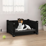 Black dog bed 55.5x45.5x28 cm Solid pine wood