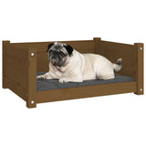 Lit pour chien Marron miel 65,5x50,5x28 cm Bois de pin solide