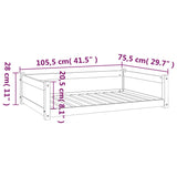 Hundebett 105,5x75,5x28 cm Massives Kiefernholz