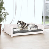 Dog bed White 105.5x75.5x28 cm Solid pine wood