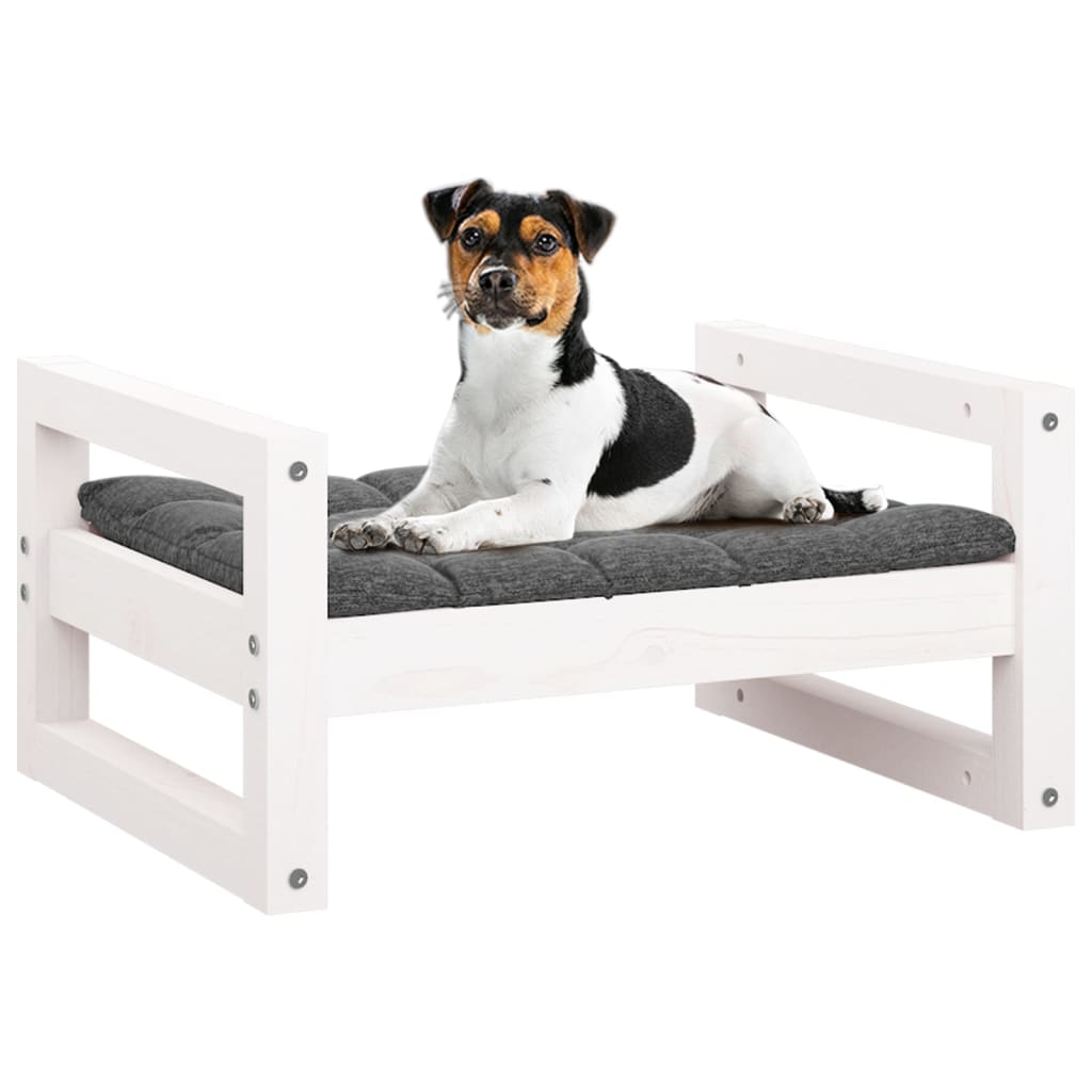 Dog bed White 55.5x45.5x28 cm Solid pine wood