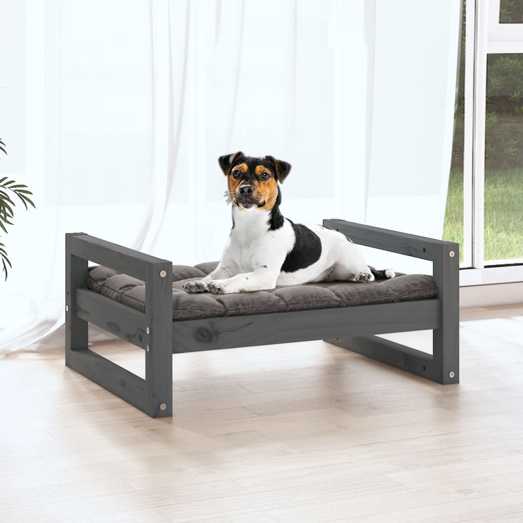 Dog bed Grey 55.5x45.5x28 cm Solid pine wood