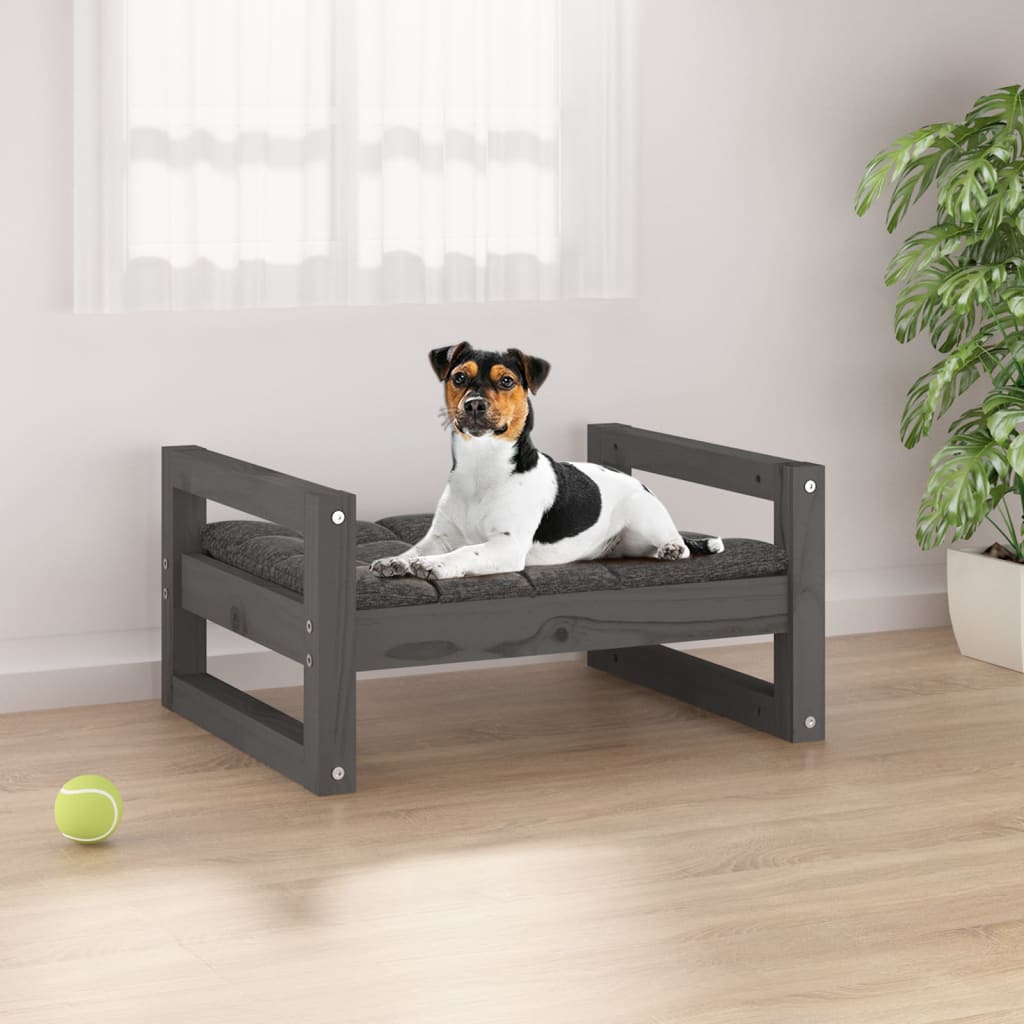 Dog bed Grey 55.5x45.5x28 cm Solid pine wood