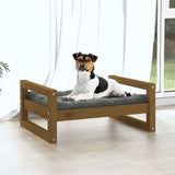 Dog bed Honey brown 55.5x45.5x28 cm Solid pine wood