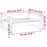 Hundebett 65,5x50,5x28 cm Massives Kiefernholz