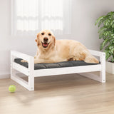 Dog bed White 75.5x55.5x28 cm Solid pine wood