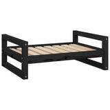 Dog bed Black 75.5x55.5x28 cm Solid pine wood