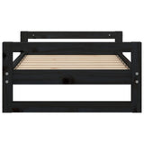 Dog bed Black 75.5x55.5x28 cm Solid pine wood