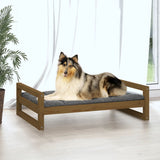 Lit pour chien Marron miel 95,5x65,5x28 cm Bois de pin solide