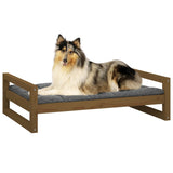 Lit pour chien Marron miel 95,5x65,5x28 cm Bois de pin solide