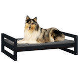 Lit pour chien Noir 95,5x65,5x28 cm Bois de pin solide