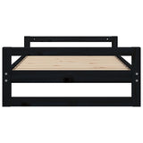 Lit pour chien Noir 95,5x65,5x28 cm Bois de pin solide