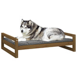 Dog bed Honey brown 105.5x75.5x28 cm Solid pine wood