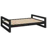 Dog bed Black 105.5x75.5x28 cm Solid pine wood