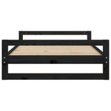 Dog bed Black 105.5x75.5x28 cm Solid pine wood