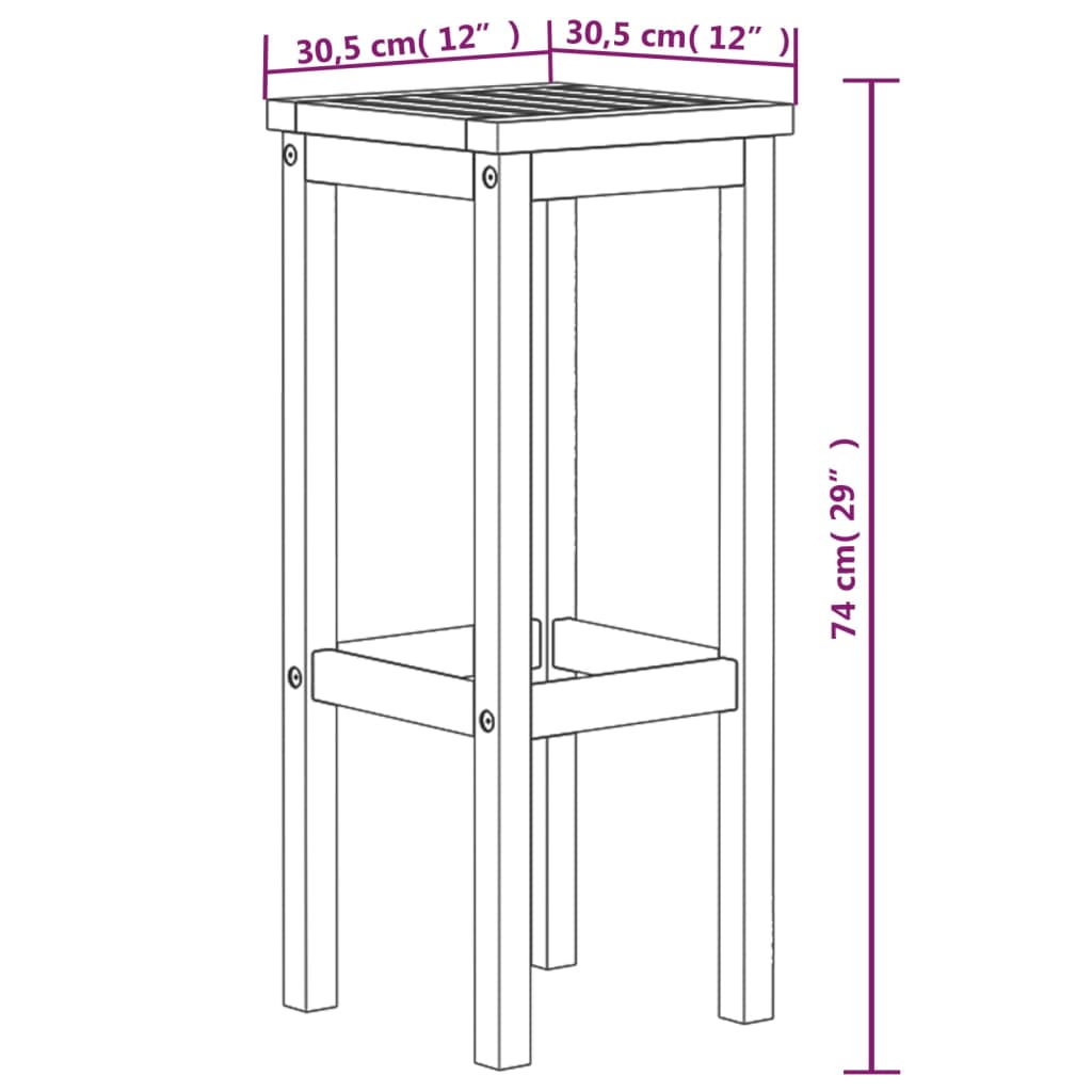 Tabourets de bar lot de 6 bois massif d'acacia