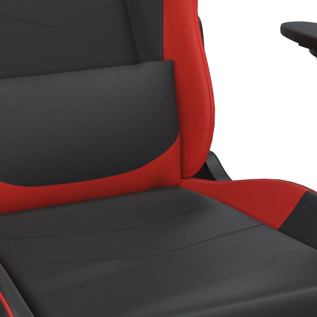 Chaise de jeu de massage avec repose-pied Noir&Rouge Similicuir