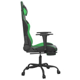 Chaise de jeu de massage et repose-pied Noir et vert Similicuir