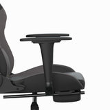 Chaise de jeu de massage avec repose-pied Noir&Gris Similicuir