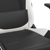 Chaise de jeu de massage avec repose-pied Noir&Blanc Similicuir