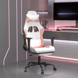 Chaise de jeu de massage avec repose-pied Blanc rose Similicuir