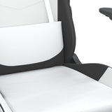 Chaise de jeu de massage avec repose-pied Blanc&Noir Similicuir