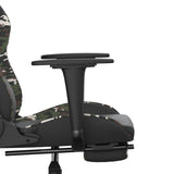 Chaise de jeu de massage repose-pied Noir&Camouflage Similicuir