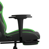 Chaise de jeu de massage avec repose-pied Noir&Vert Similicuir