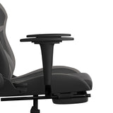 Chaise de jeu de massage avec repose-pied Noir&Gris Similicuir