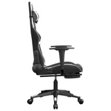 Chaise de jeu de massage avec repose-pied Noir&Blanc Similicuir