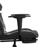 Chaise de jeu de massage avec repose-pied Noir&Blanc Similicuir